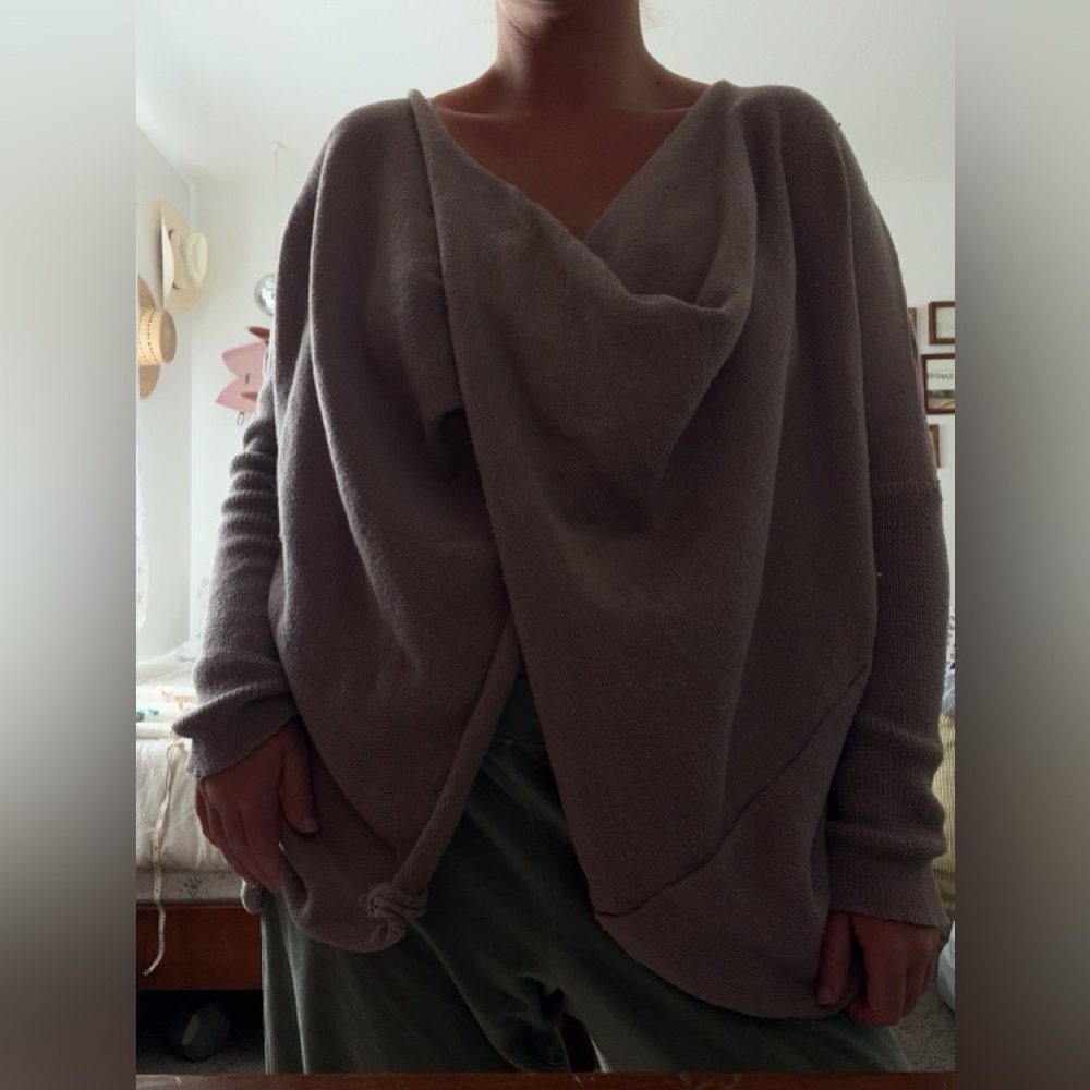 En Creme Purple Cowl Neck Sweater Oversized Knit